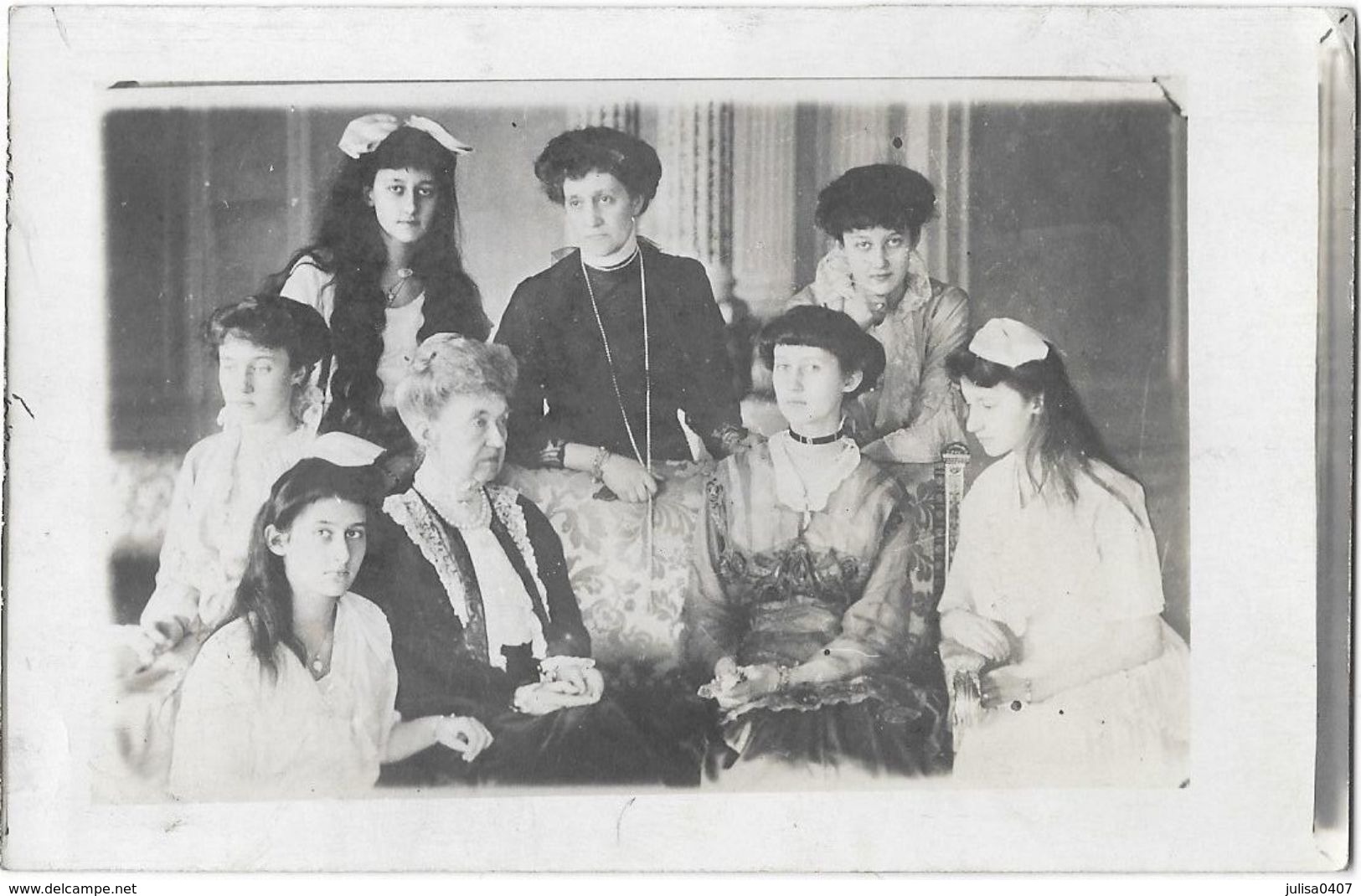 FAMILLE GRANDE DUCALE DU LUXEMBOURG Carte Photo Grande Duchesse Avec Sa Mère Grand Mère Et Soeurs - Koninklijke Familie