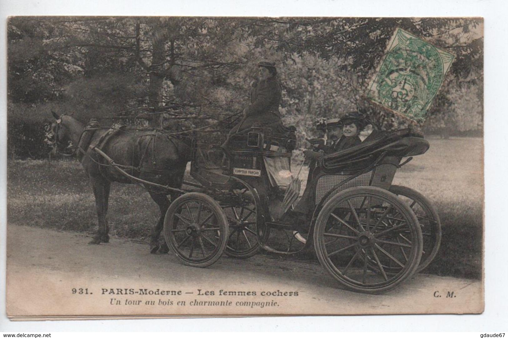 PARIS MODERNE - LES FEMMES COCHER  - UN TOUR AU BOIS EN CHARMANTE COMPAGNIE (ETAT) - Otros & Sin Clasificación