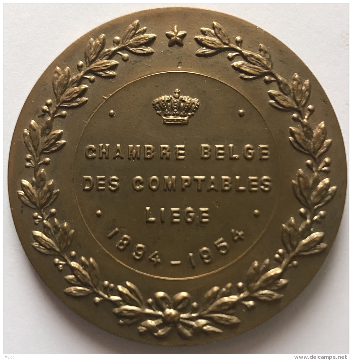 Médaille. Chambre Belge Des Comptables Liège. 1894-1954. 50mm  - 44 Gr - Professionals / Firms