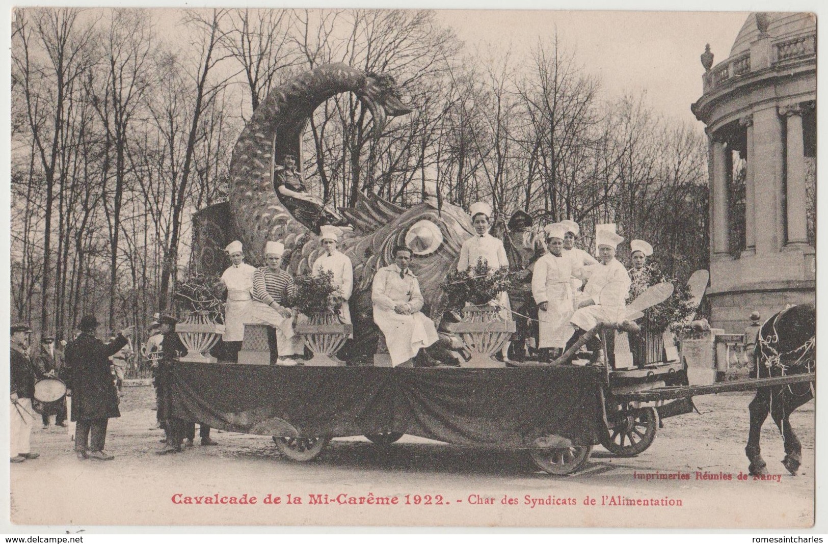 CPA CAVALCADE DE LA MI CAREME 1922 - Char Des Syndicats De L' Alimentation - Altri & Non Classificati