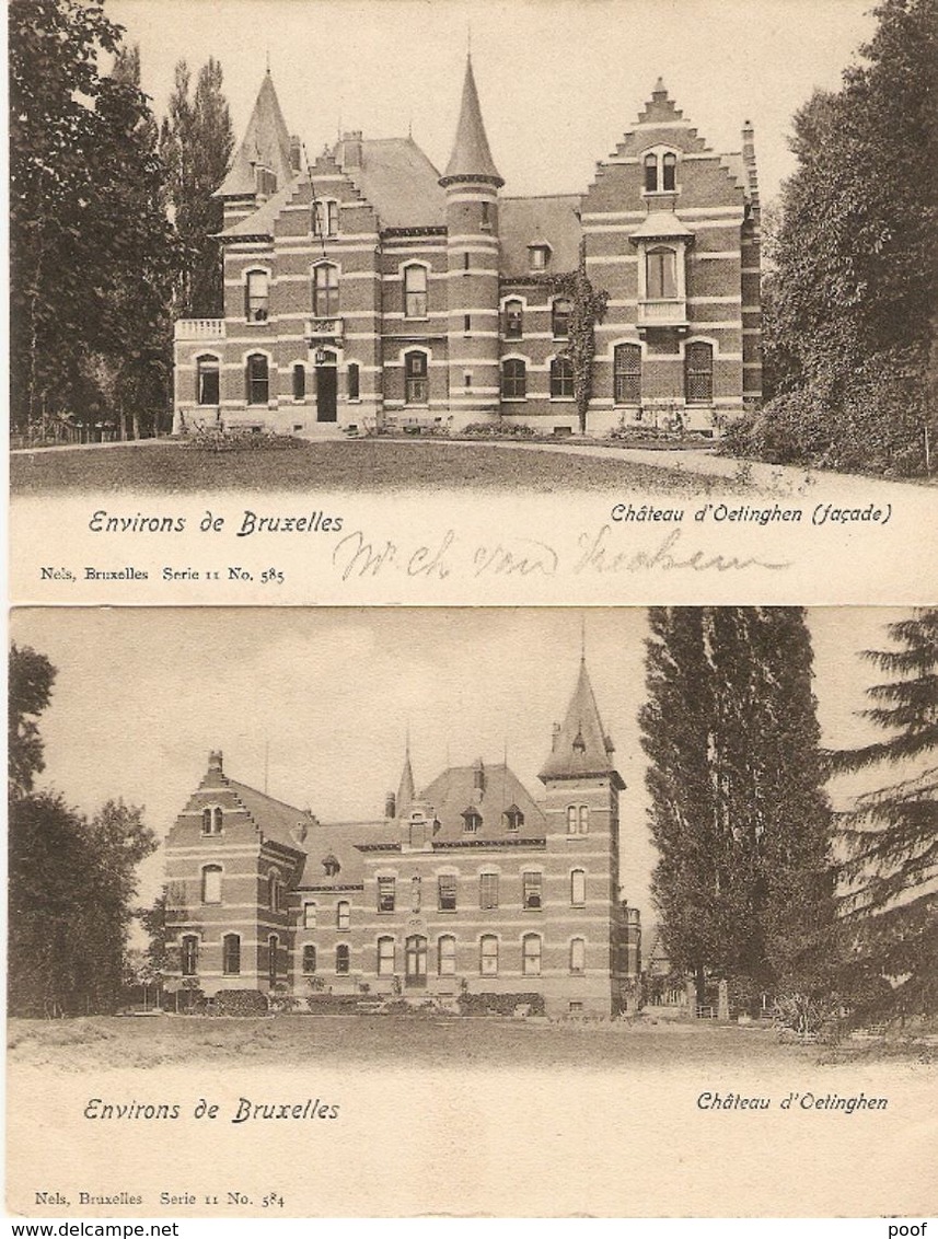 Oetinghen ( Oeingen) : Château D'Oetinghen ----- 2 Kaarten - Gooik