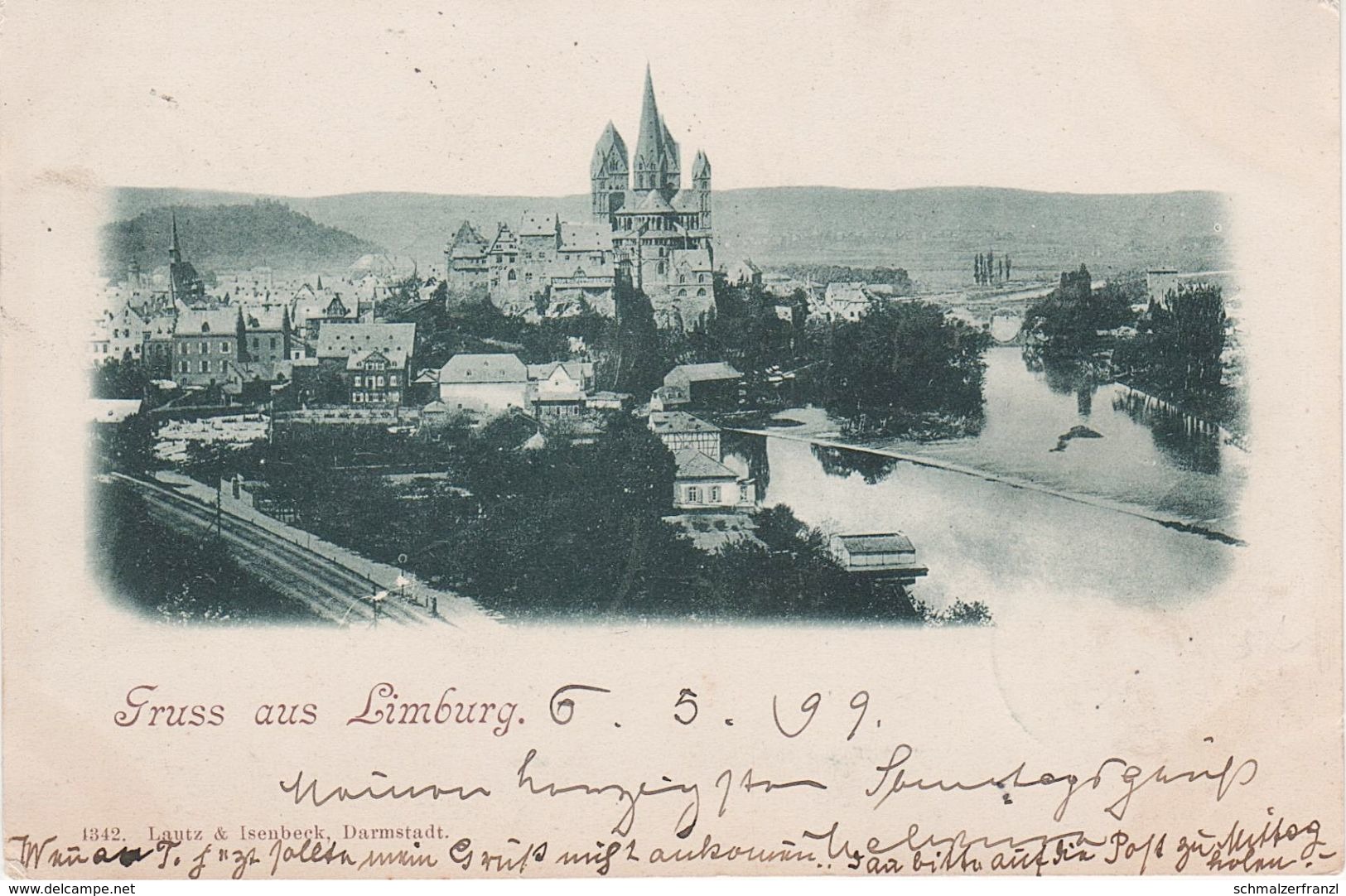 AK Gruß Limburg Lahn Limburger Dom Domberg Kirche Eisenbahn Strecke Bahnhof Eschhöfer Weg Obermühle Am Huttig Lahnweg - Limburg