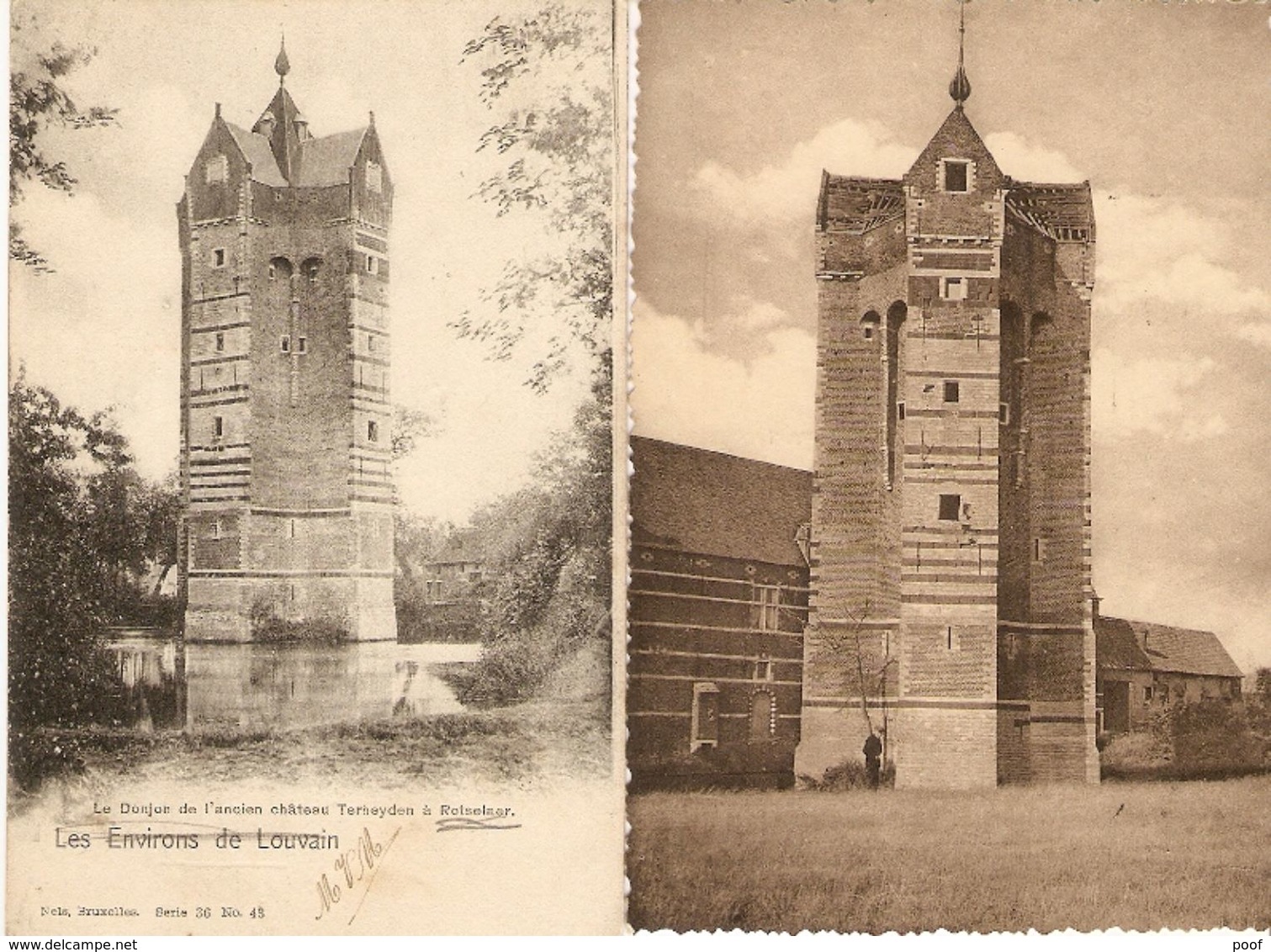 Rotselaer / Rotselaar : Le Donjon De L'ancien Château Terheyden / Toevluchtsoord Terheide ---- 2 Kaarten - Rotselaar