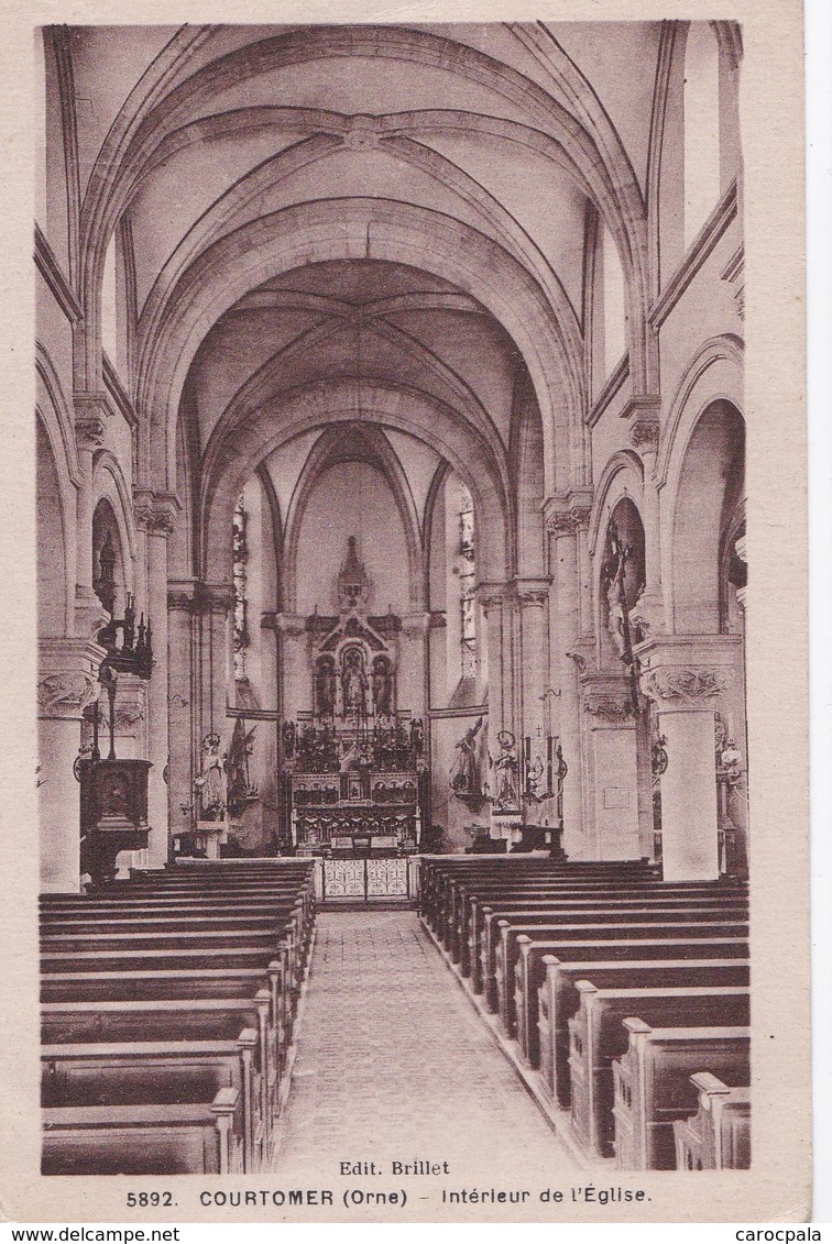 Carte 1930 COURTOMER / INTERIEUR DE L'EGLISE - Courtomer