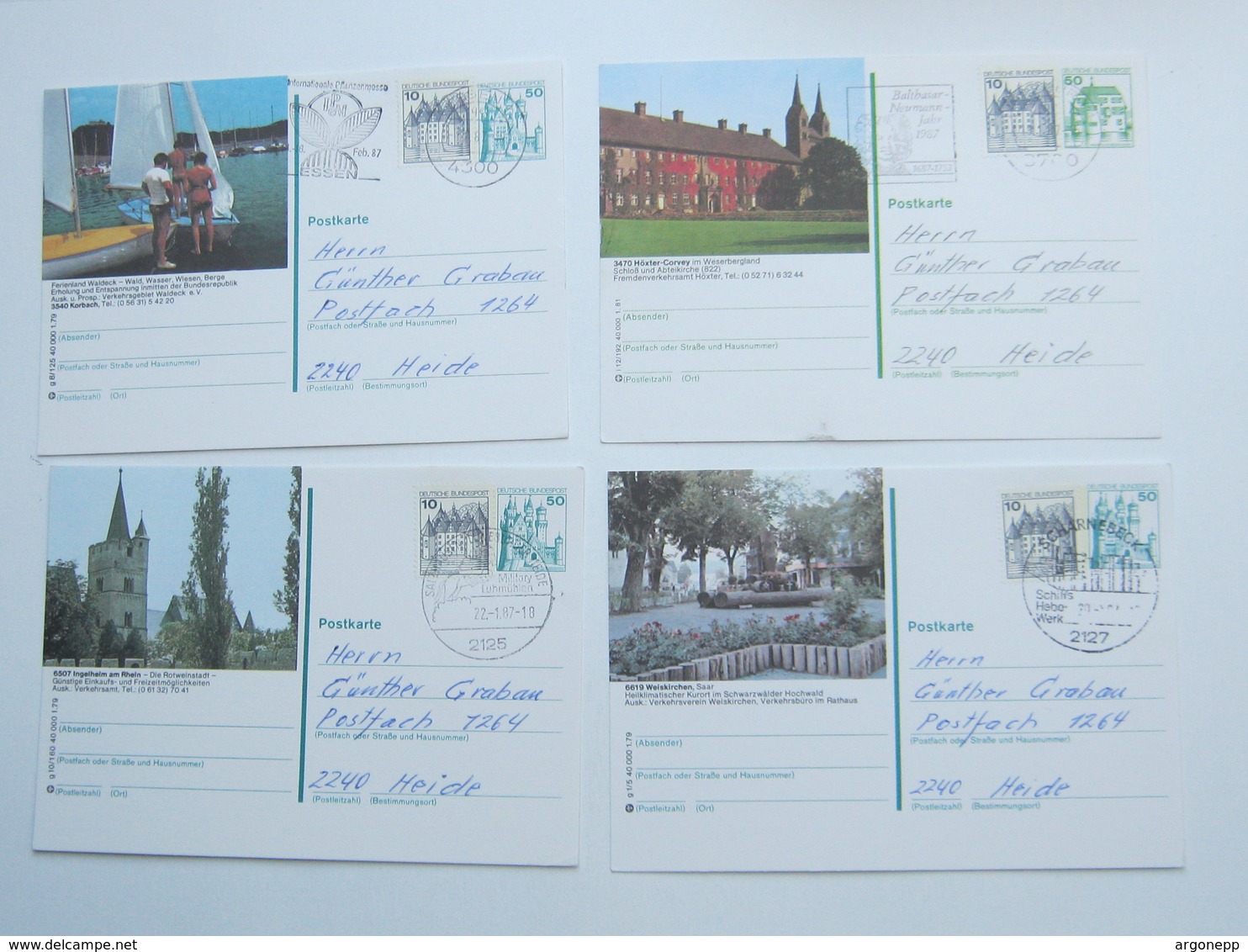 4 Bildpostkarten Verschickt - Postkarten - Gebraucht