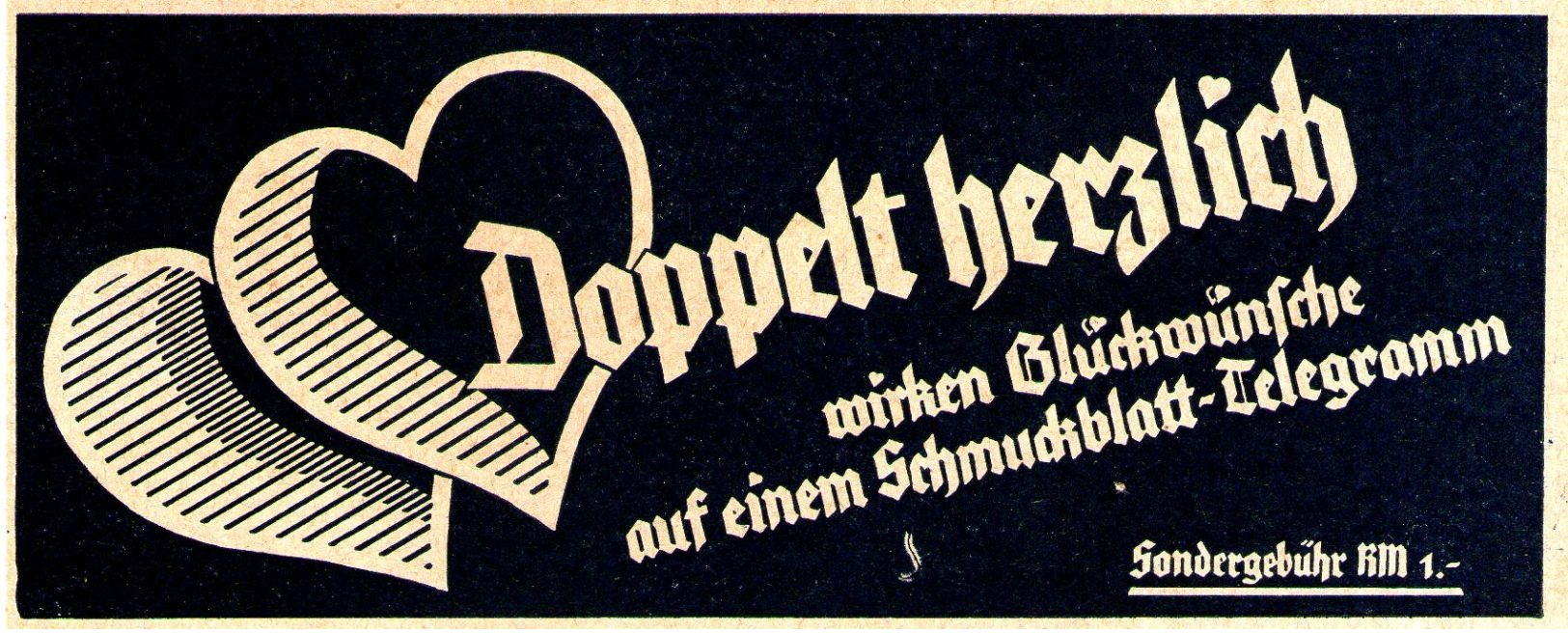 Original-Werbung/ Anzeige 1937 - SCHMUCKBLATT TELEGRAMM - Ca. 140 X 55 Mm - Werbung