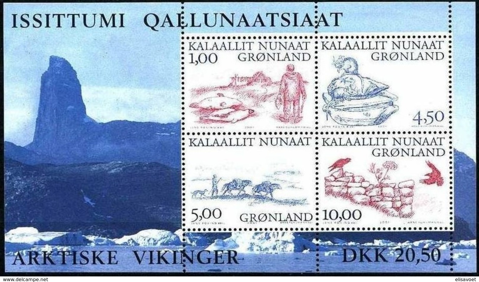 Groenland 2001 Yvertn° Bloc 20 *** MNH Cote 8,50 Euro Vikings Arctiques - Blocs