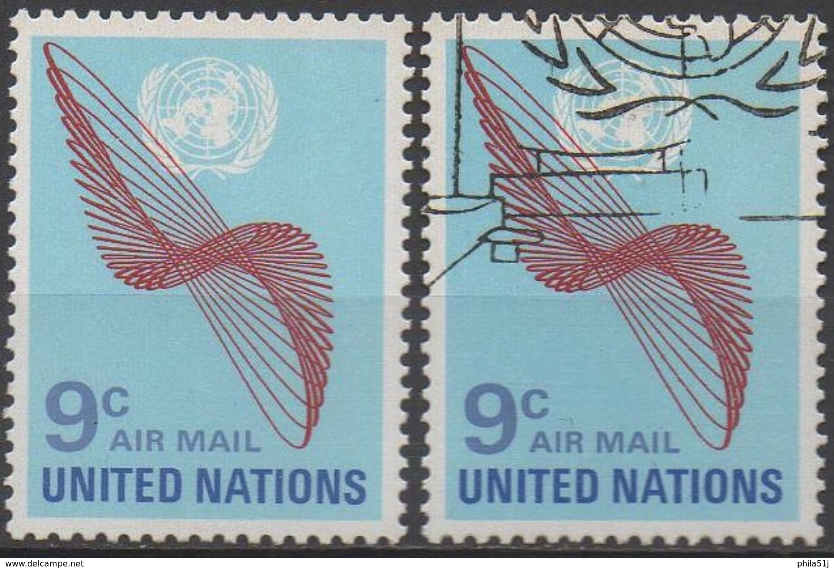 NATIONS-UNIES  ( New-York)  PA N°15__ NEUF**et OBL  VOIR SCAN - Posta Aerea