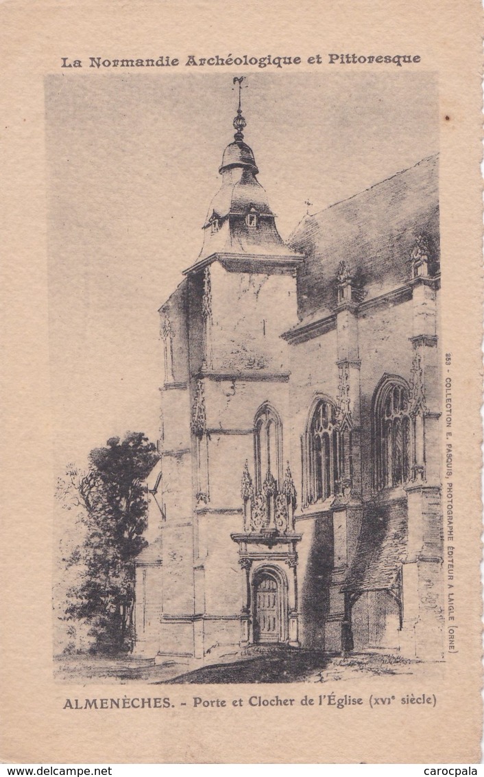 Carte 1910 ALMENECHES / PORTE ET CLOCHER DE L'EGLISE - Autres & Non Classés