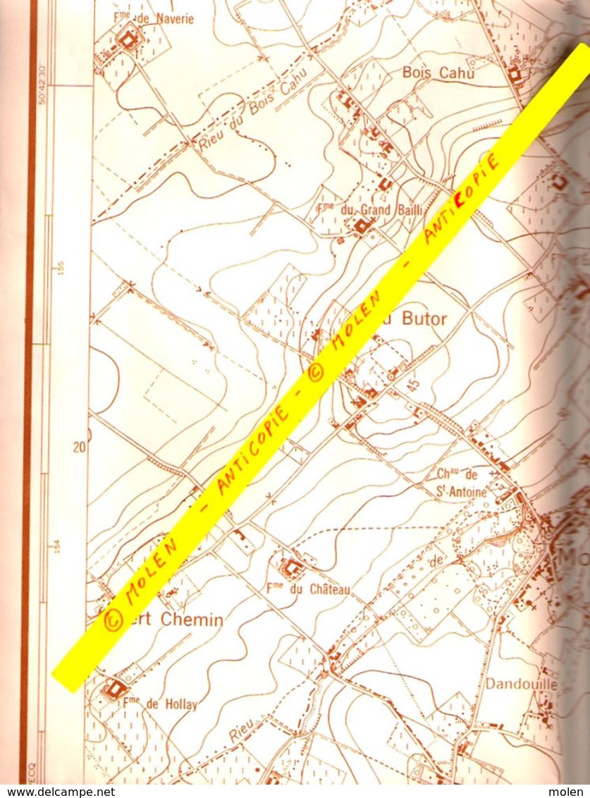 GRANDE CARTE D ETAT MAJOR CELLES-LEZ-TOURNAI 1960 MOLENBAIX VELAINES POPUELLES MELLES QUARTES MOURCOURT BIZENCOURT S329