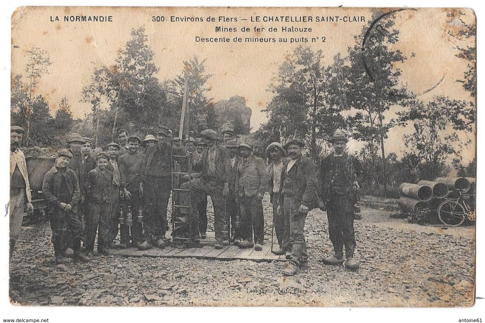 LE CHATELLIER SAINT CLAIR - Mines De Fer De Halouze - Descente De Mineurs Au Puits N° 2 (état Moyen) - Autres & Non Classés