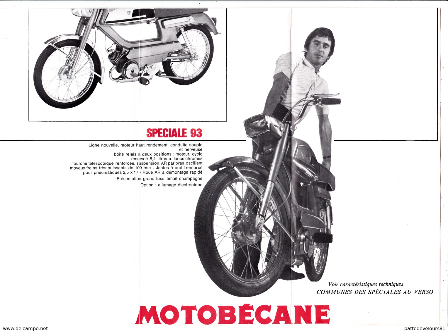 Publicité 2 Feuillets 21 X 20 MOTOBECANE La Gamme CADY  Mobylette  2 Roues Autre (2 Scans) - Reclame