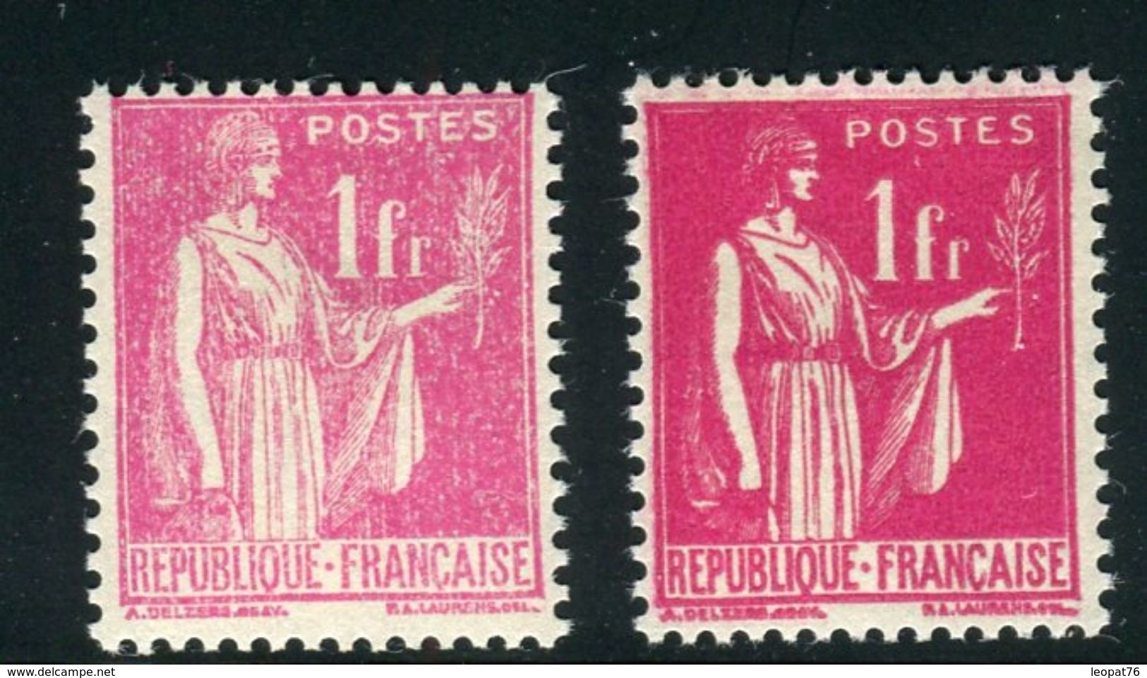 France - N°369 , Variété, 1 Extra Pâle + 1 Normal ,neufs Luxe - Ref V347 - Unused Stamps