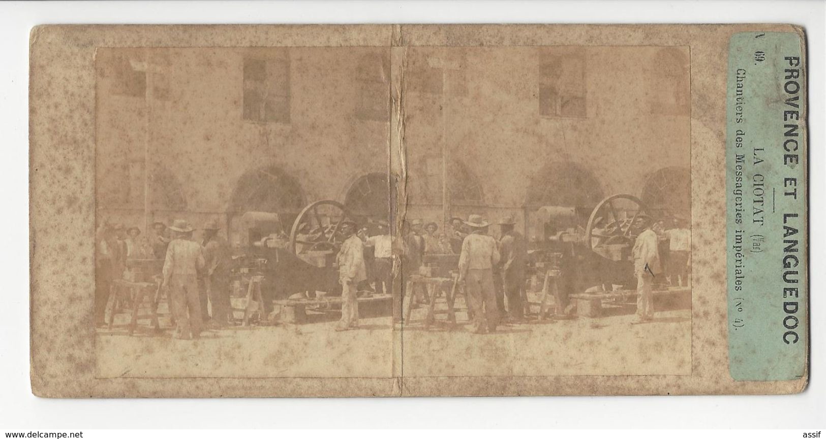 LA CIOTAT CHANTIER DES MESSAGERIES IMPERIALES VAR PHOTO STÉRÉO CIRCA 1860 FURNE ET TOURNIER /FREE SHIP. R - Stereoscopic