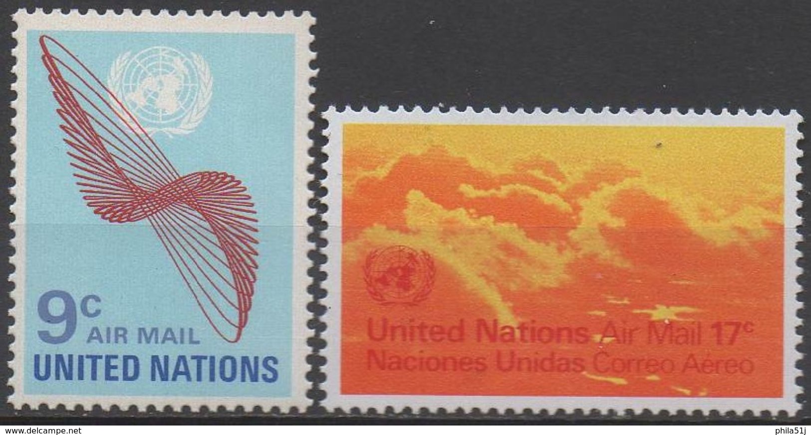 NATIONS-UNIES  ( New-York)  PA N°15/17__ NEUF**  VOIR SCAN - Luftpost