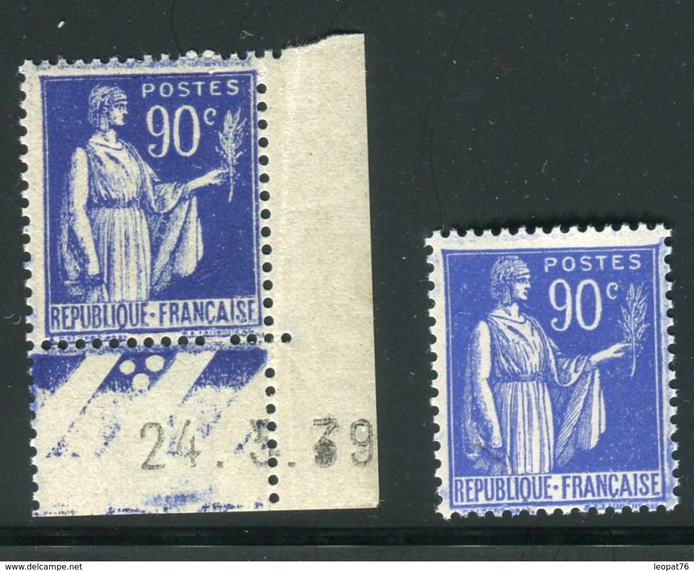 France - N°369 , Variété, 1 Exemplaire Très Foncé + 1 Normal ,neufs Luxe - Ref V349 - Neufs