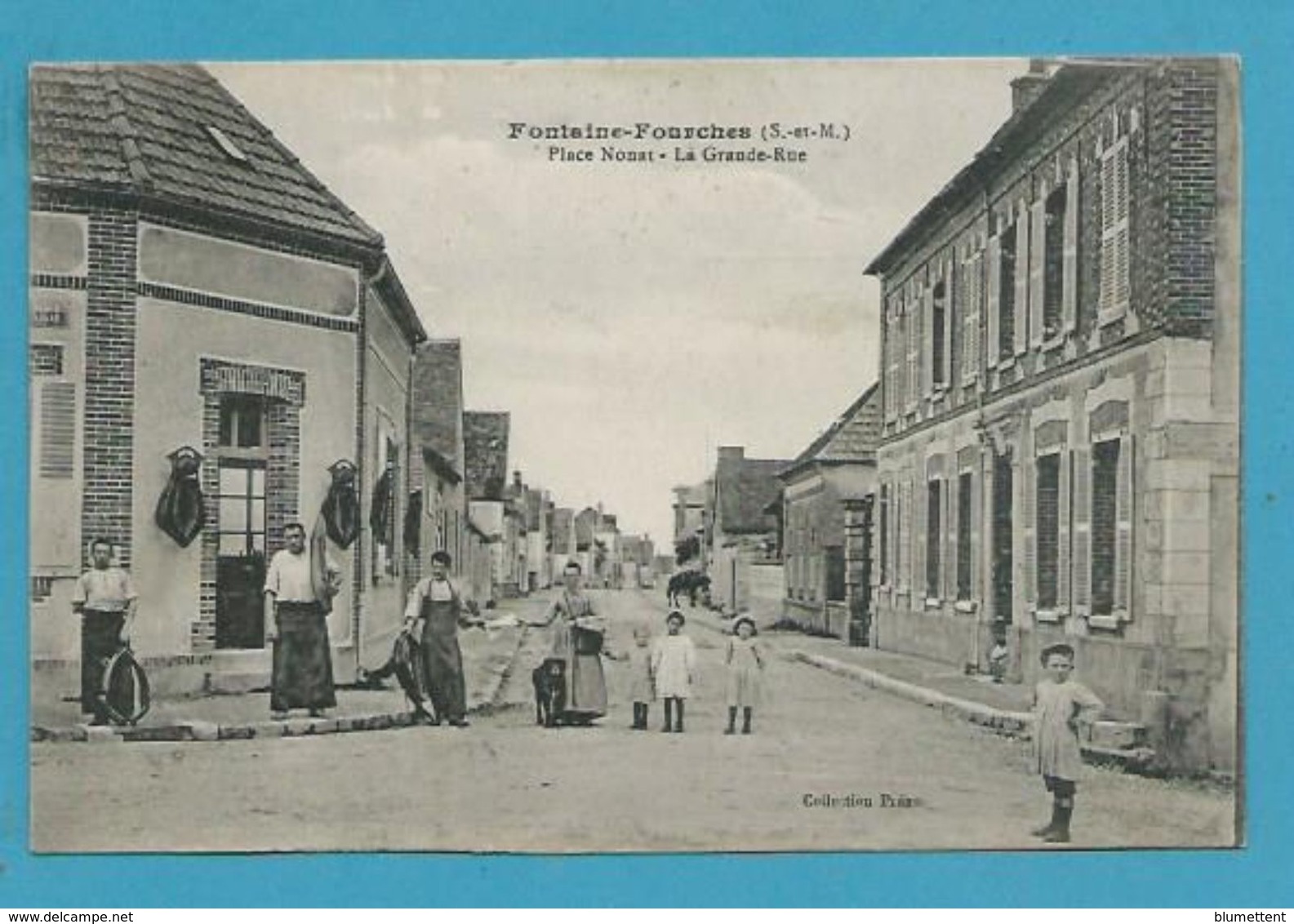 CPA Belle Animation Grande Rue Place Nonat FONTAINE-FOURCHES 77 - Other & Unclassified