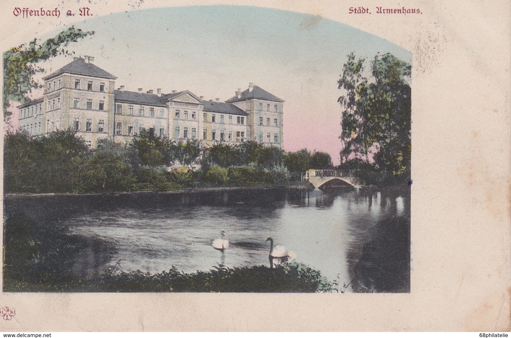 ALLEMAGNE 1908 CARTE POSTALE DE OFFENBACH  STÄDT.ARMENHAUS - Offenbach