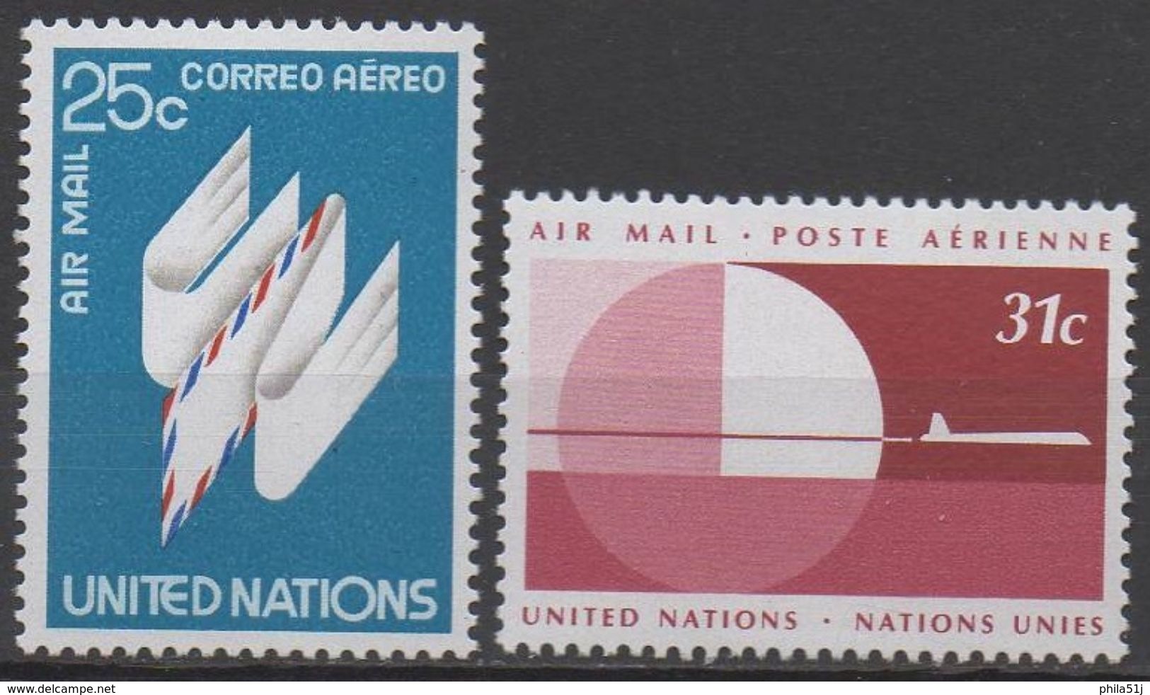 NATIONS-UNIES  ( New-York)  PA N°22/23__ NEUF**  VOIR SCAN - Luftpost