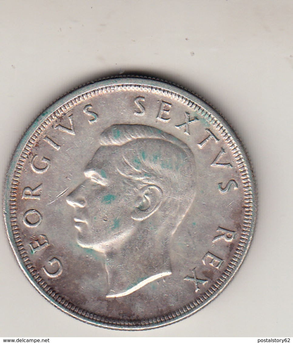 Georgius Sextus Rex 5 Shillings . South Africa 1948 Silver - Colonie