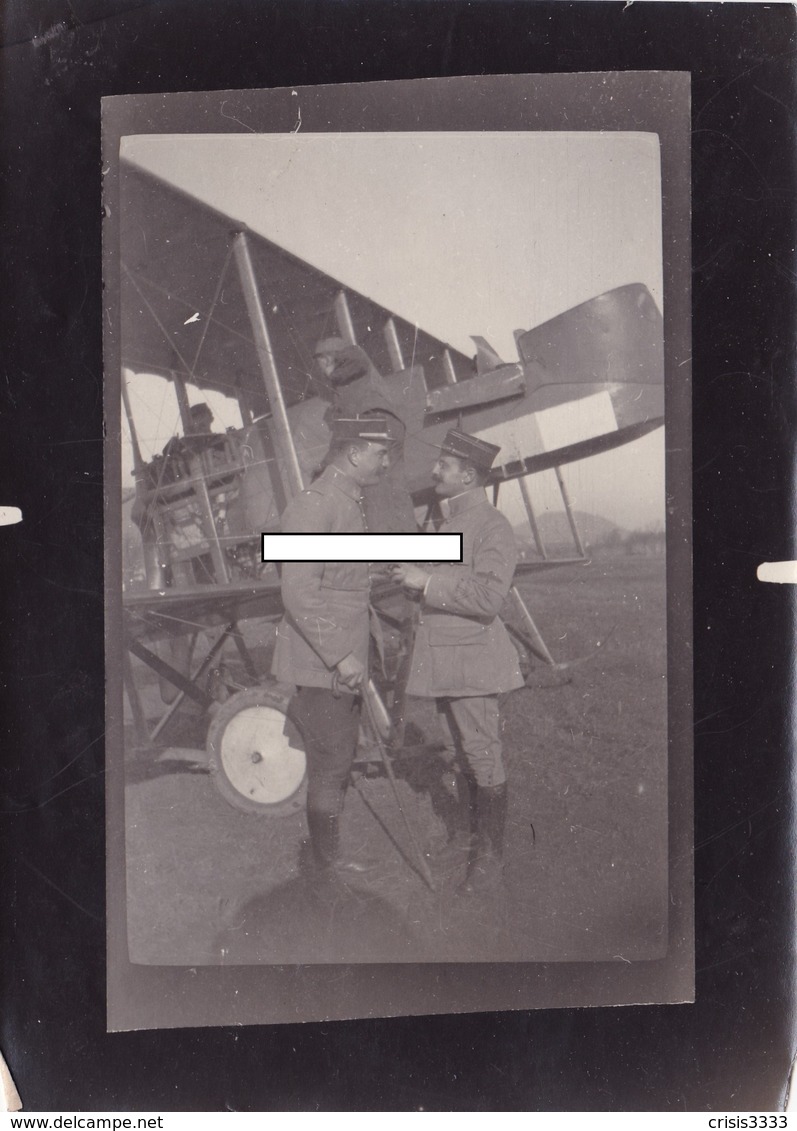 Avion Aviation Escadrille MF14 Corcieux Vosges Pilotes Et Observateur Moreau Blin 1914 1918 WWI 1.wk - Guerre, Militaire