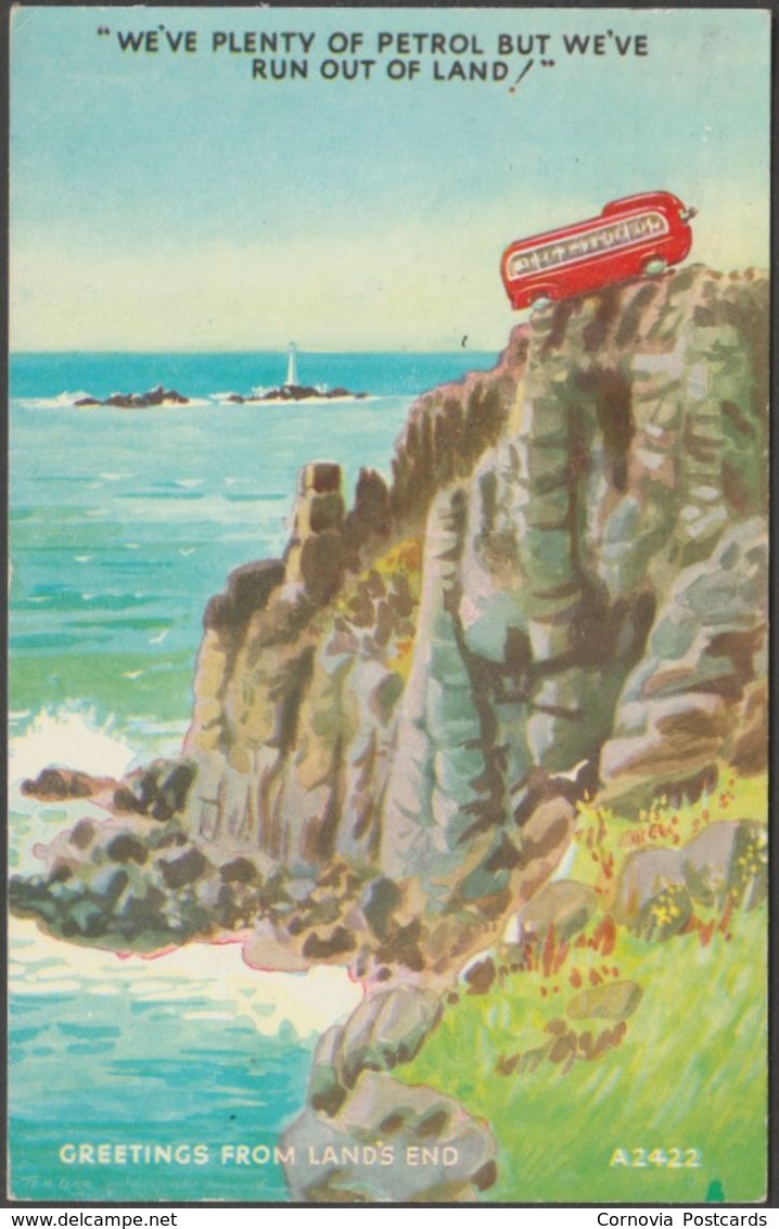 Comic, Tom Kerr - Plenty Of Petrol At Land's End, Cornwall, 1972 - Bamforth Postcard - Land's End