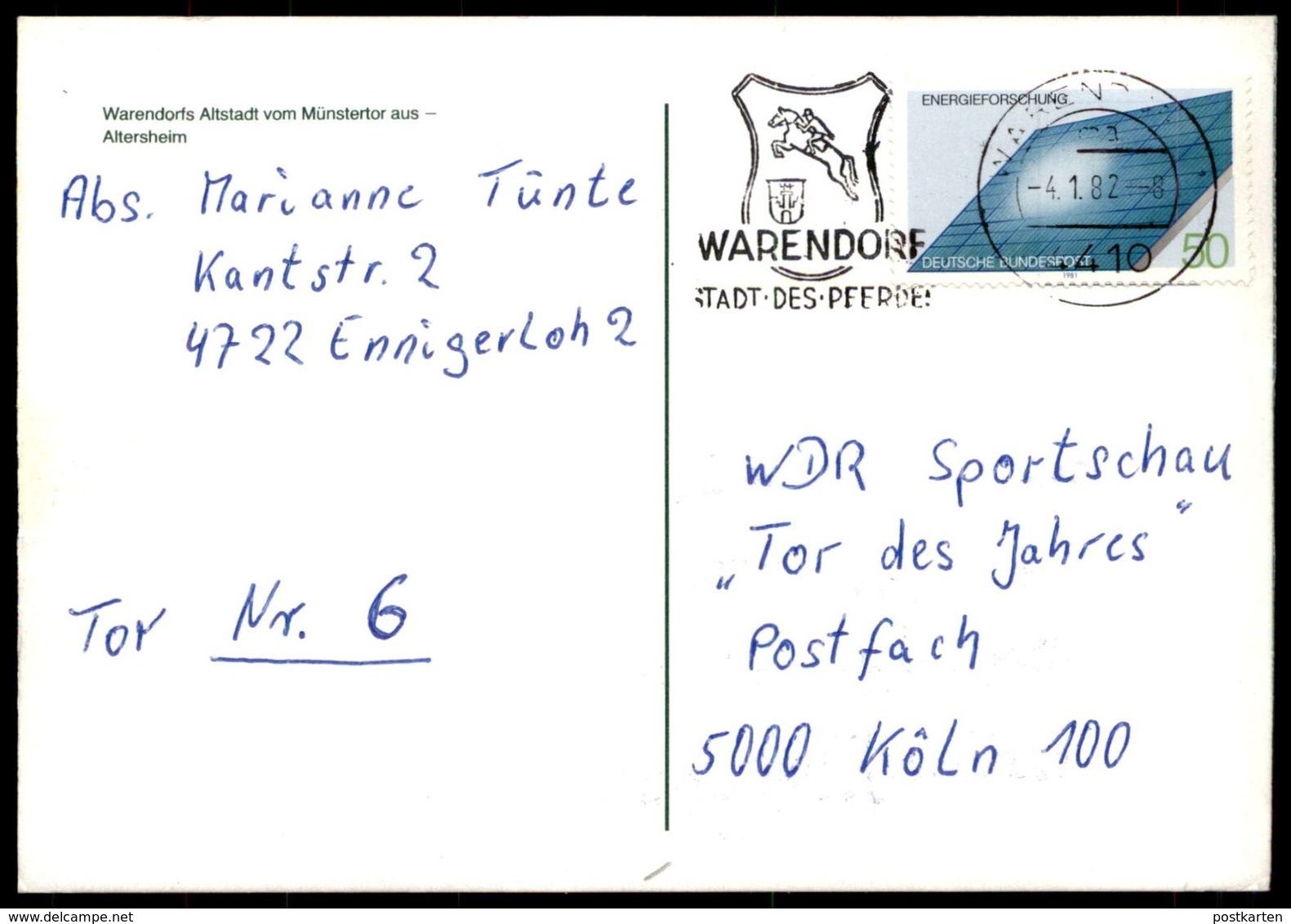ÄLTERE POSTKARTE WARENDORFS ALTSTADT VOM MÜNSTERTOR AUS ALTERSHEIM Warendorf Postcard Ansichtskarte Cpa AK - Warendorf