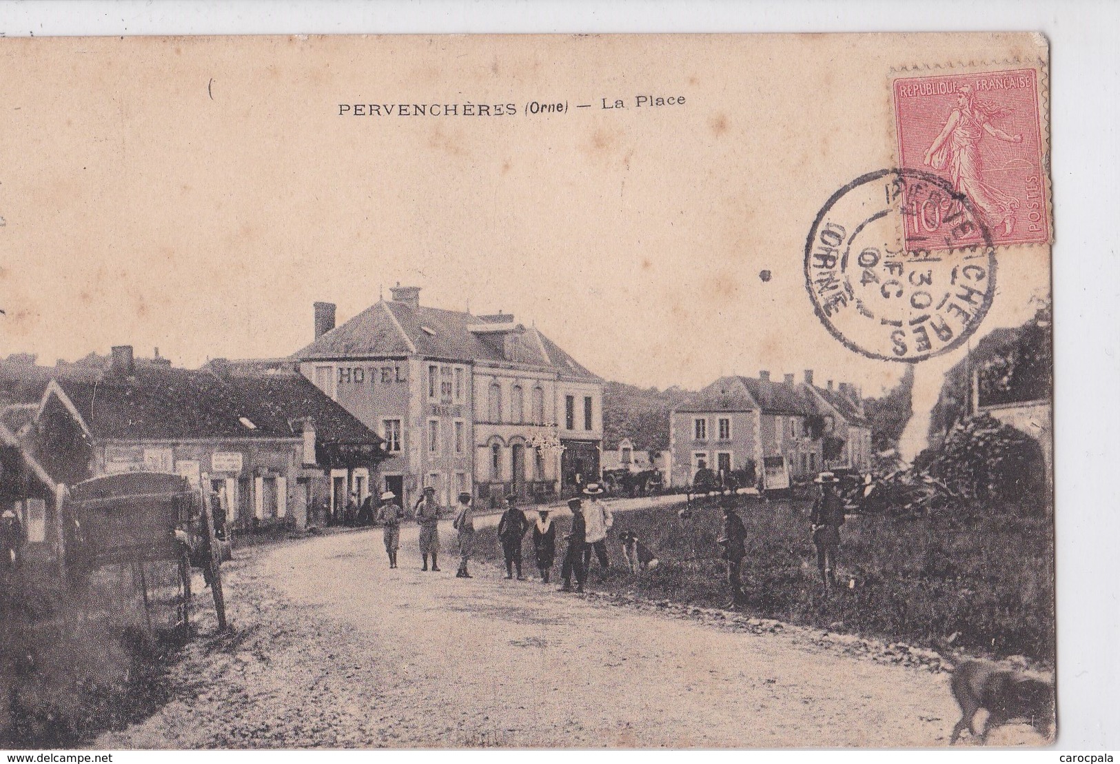 Carte 1904 PERVENCHERES / LA PLACE (belle Animation Hotel) - Pervencheres