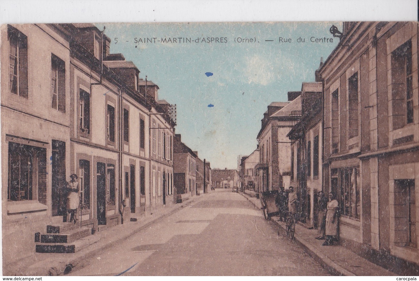 Carte 1930 SAINT MARTIN D'ASPRES / RUE DU CENTRE - Autres & Non Classés