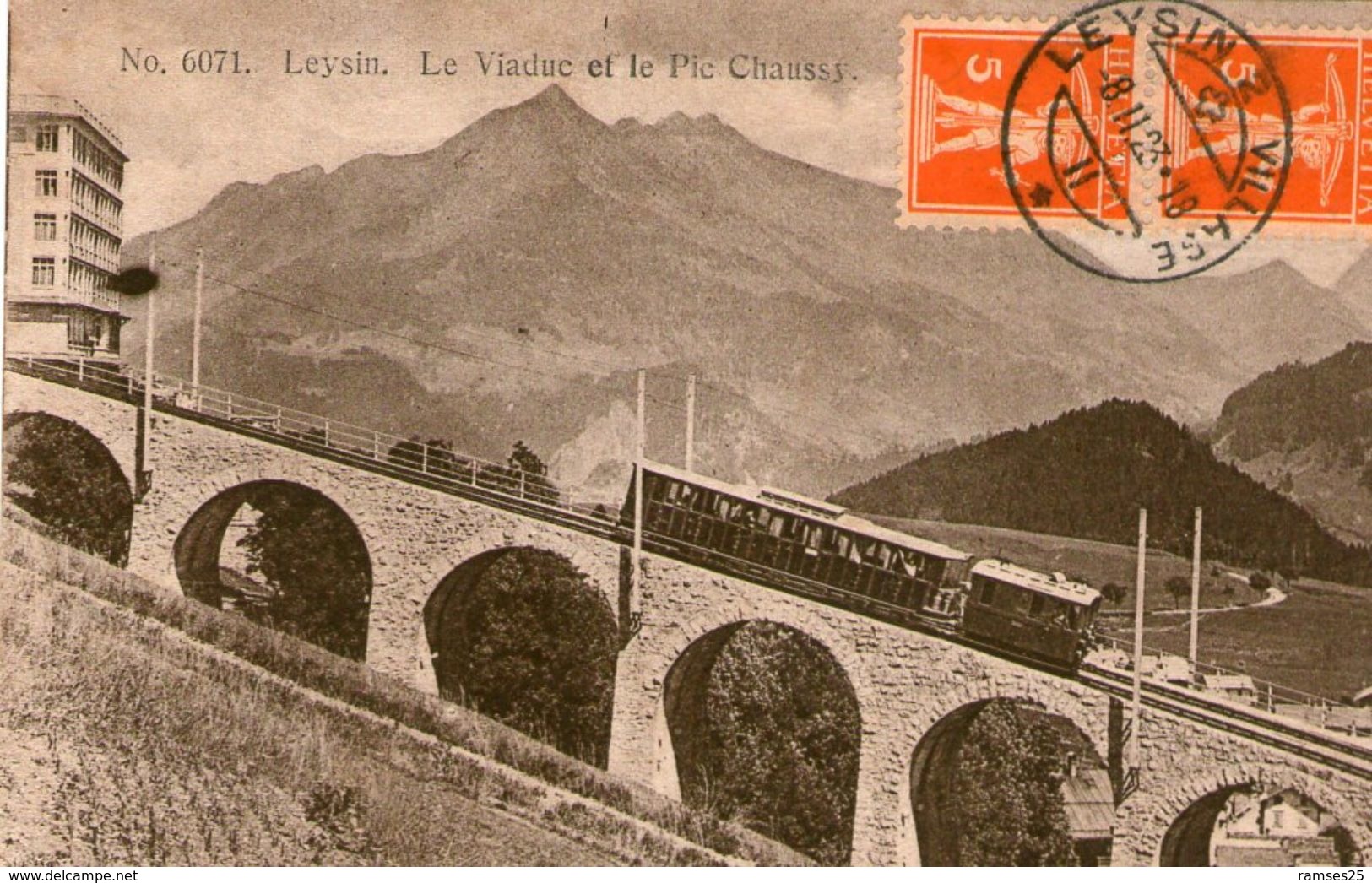 (61)  CPA Leysin  Viaduc     (bon Etat) - Leysin