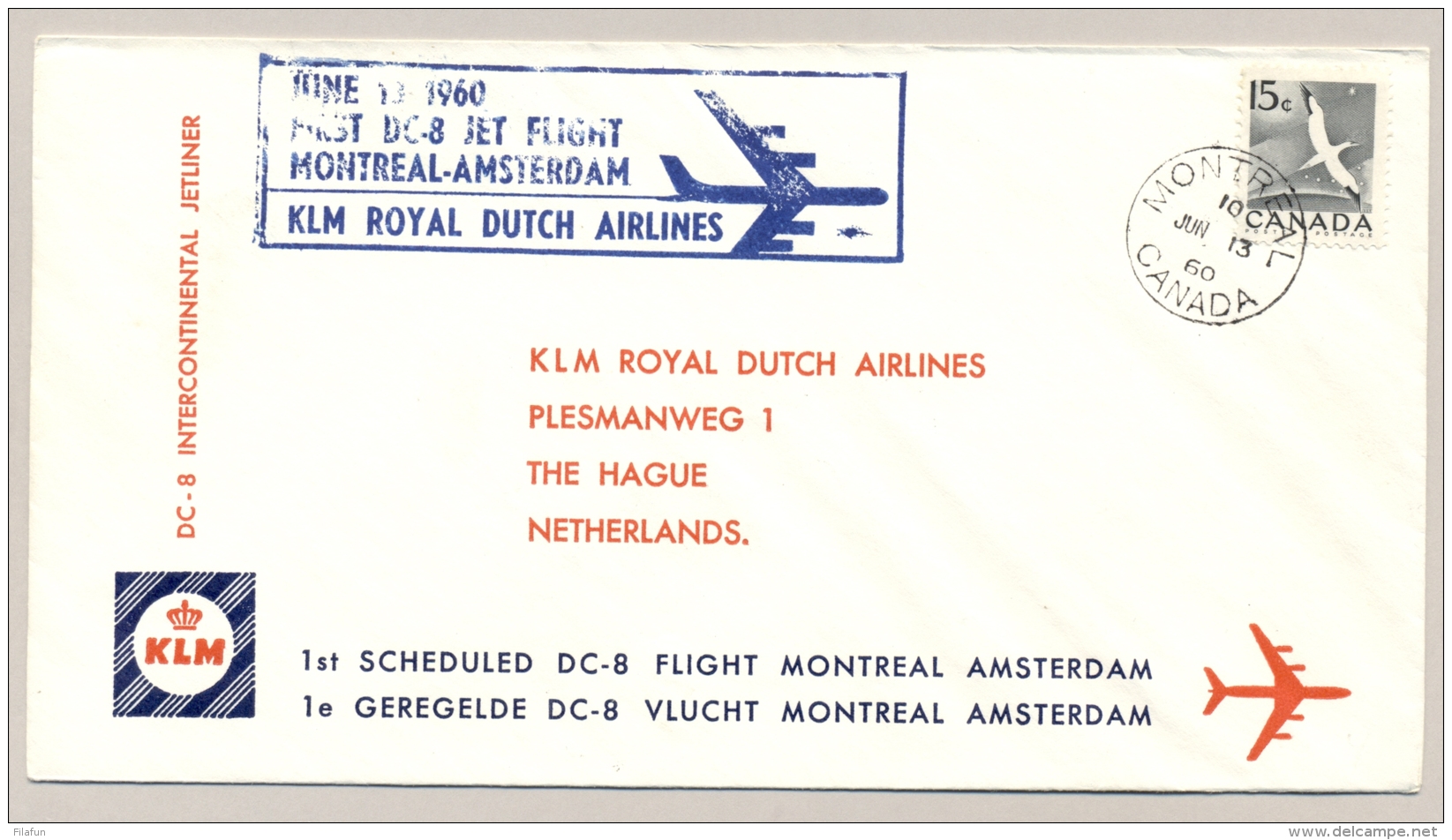Canada - 1960 - 1e DC-8 KLM-flight From Montreal To Amsterdam / Nederland - Eerste Vluchten