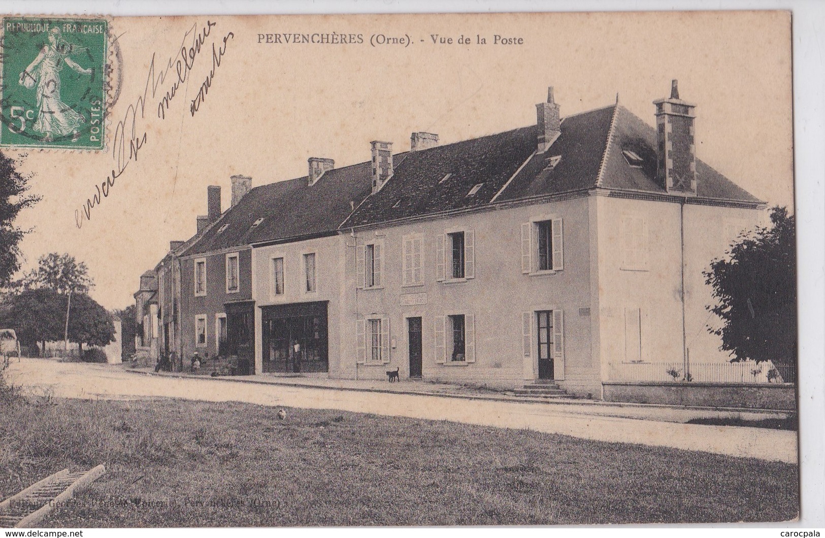 Carte 1910 PERVENCHERES / VUE DE LA POSTE - Pervencheres