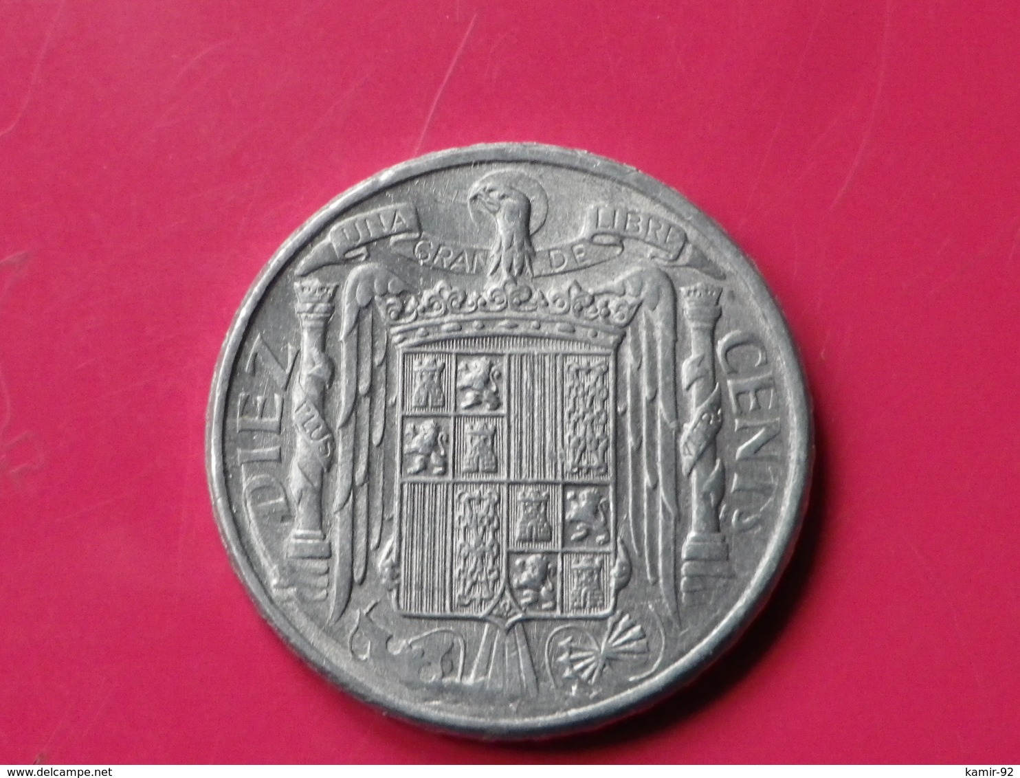 Espagne 10 Centimos 1945 Gouv.nationaliste Km#766   Superbe  Aluminium - 10 Centiemen