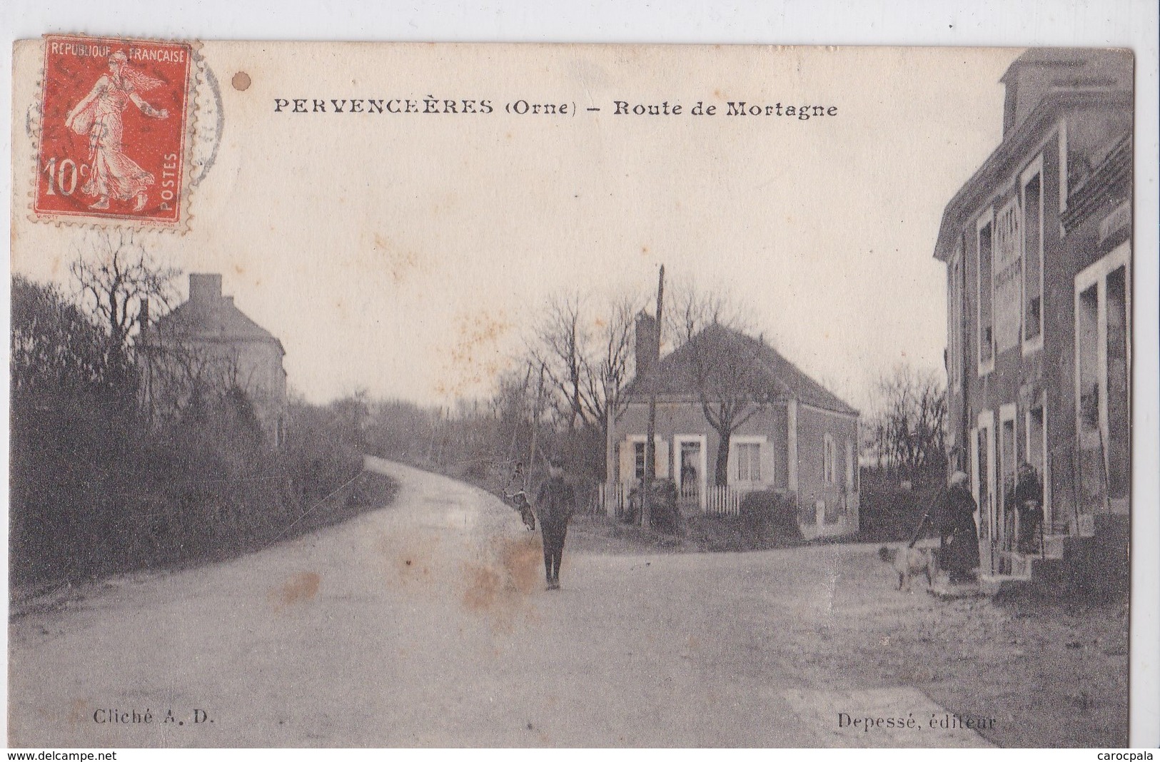 Carte 1910 PERVENCHERES / ROUTE DE MORTAGNE - Pervencheres