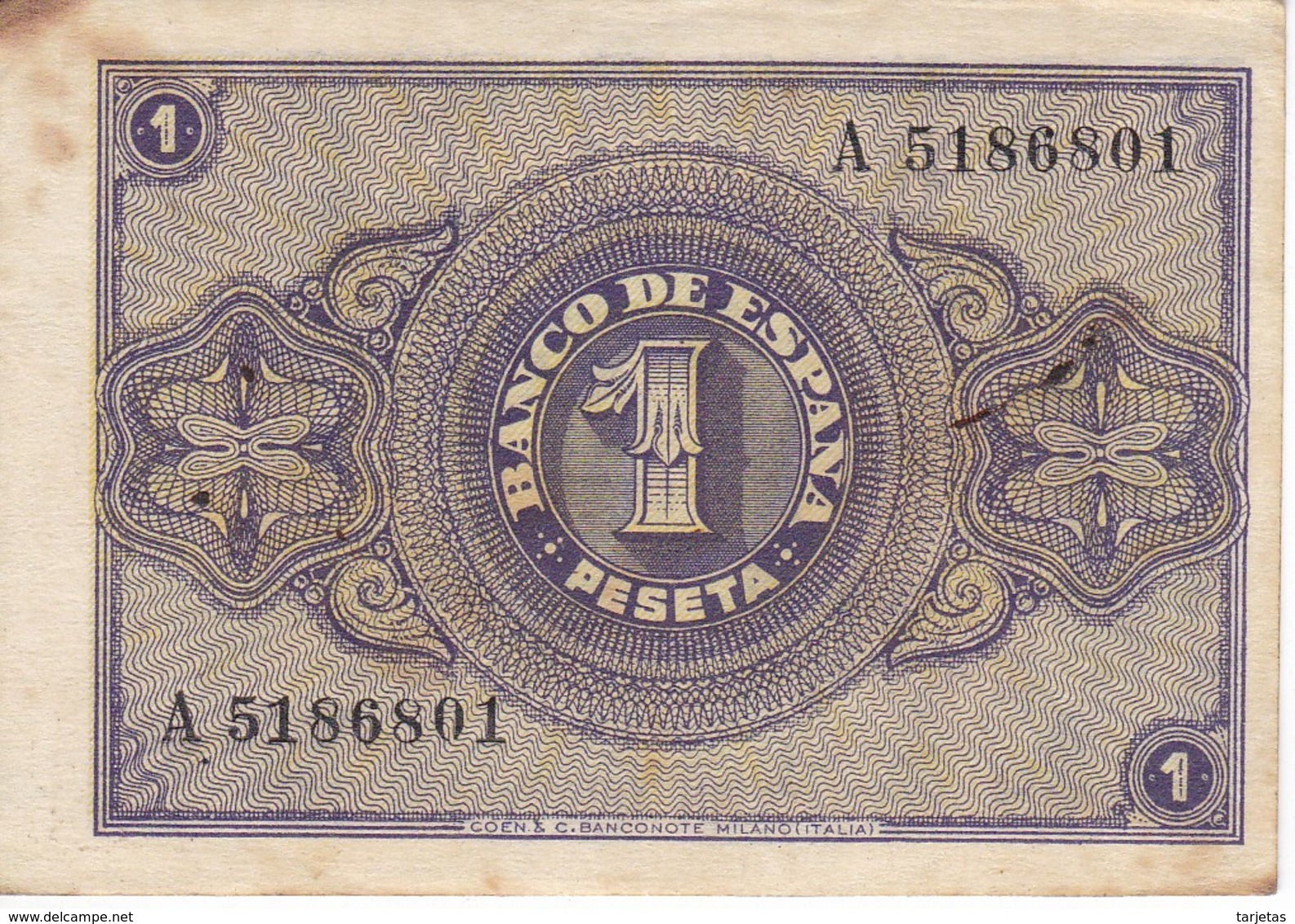 BILLETE DE BURGOS DE 1 PTA DEL 30 ABRIL 1938 SERIE E CALIDAD MBC (VF)  (BANKNOTE) - 1-2 Pesetas