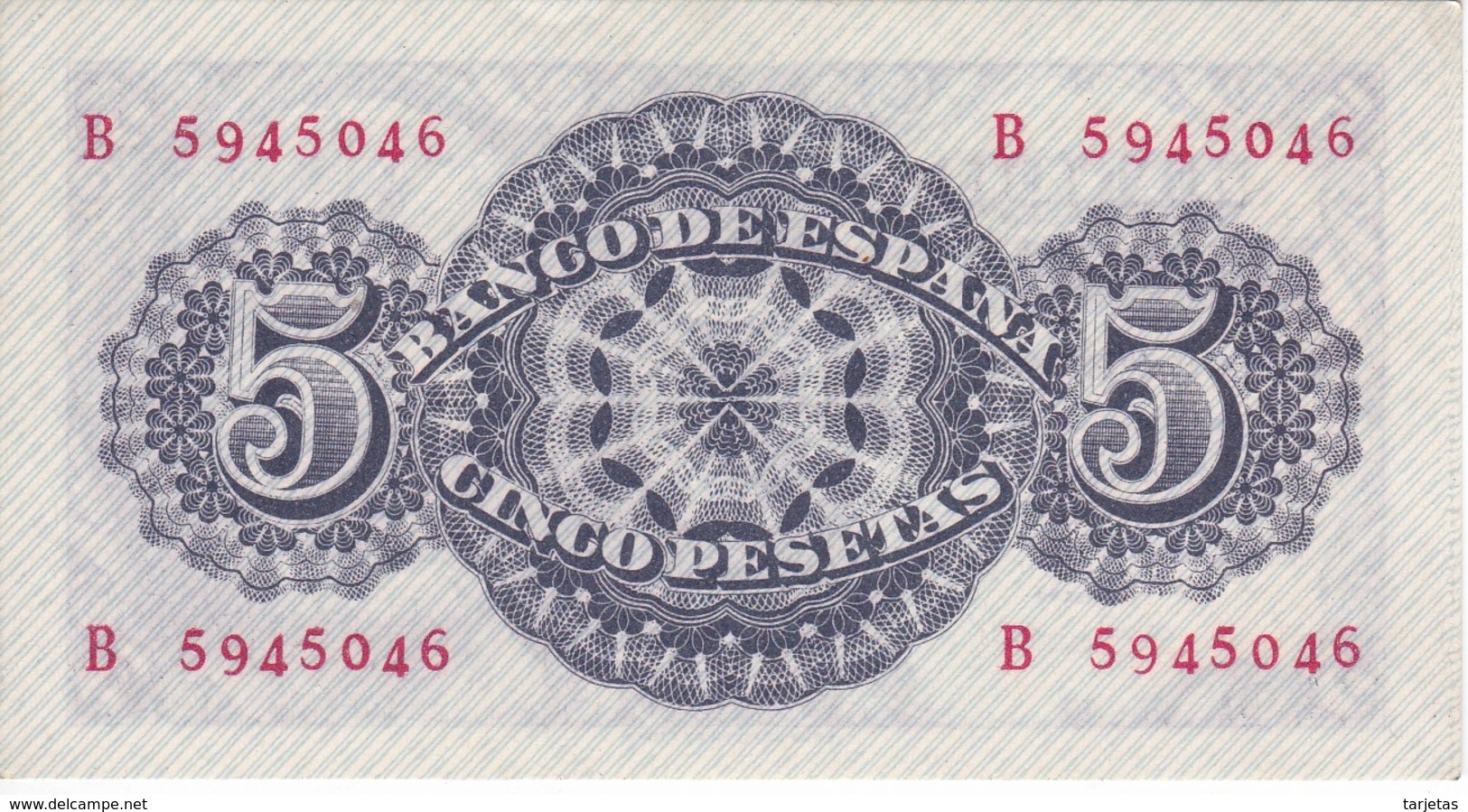 BILLETE DE 5 PTAS DEL AÑO 1947 SERIE B DE SENECA  SIN CIRCULAR - UNCIRCULATED   (BANKNOTE) - 5 Pesetas