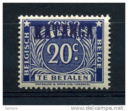 KATANGA- BELGISCH CONGO Tax 20 Cent Hand Overprinted  MINT NEVER HINGED - Katanga