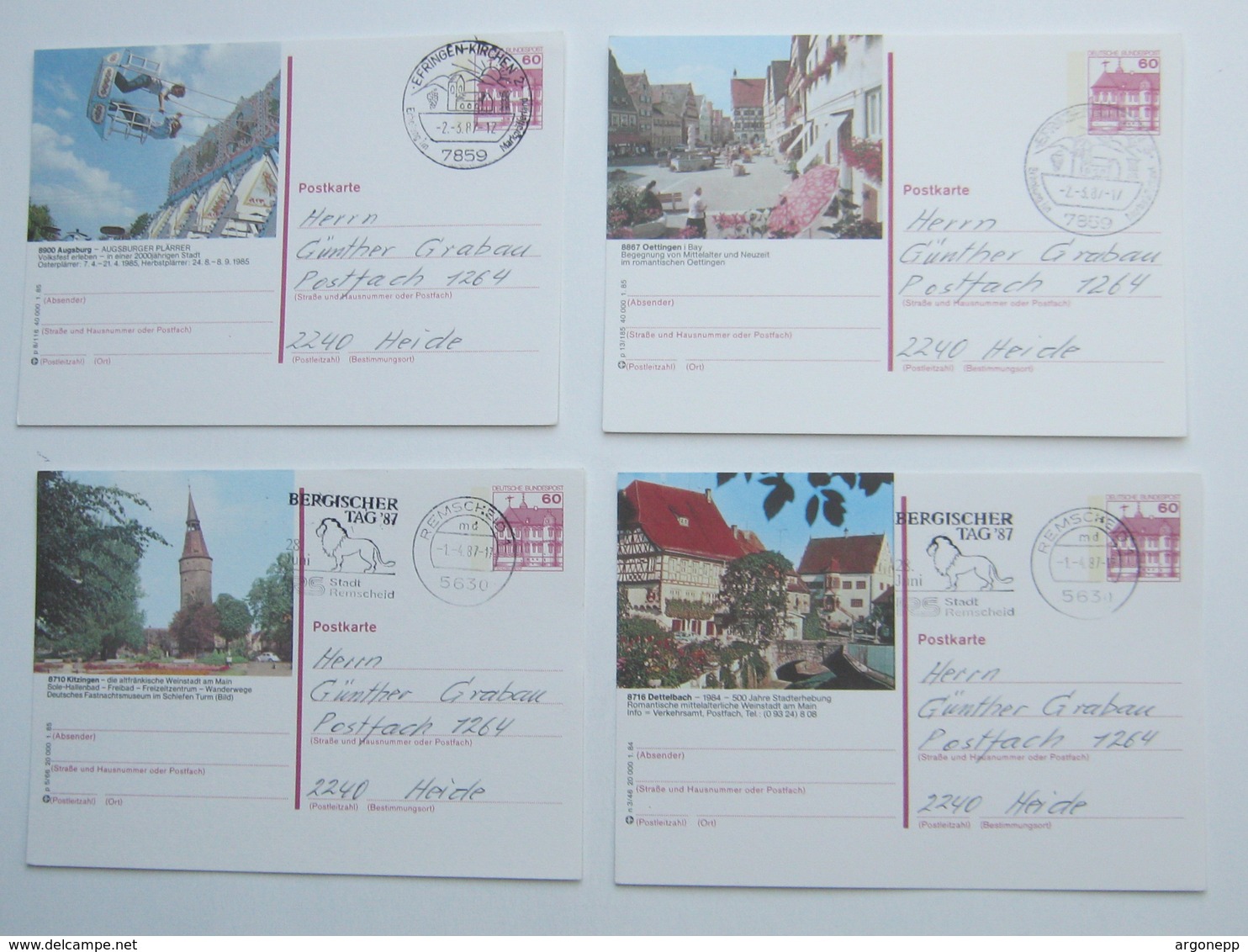 4 Bildpostkarten Verschickt, Ganzsachen - Postkarten - Gebraucht