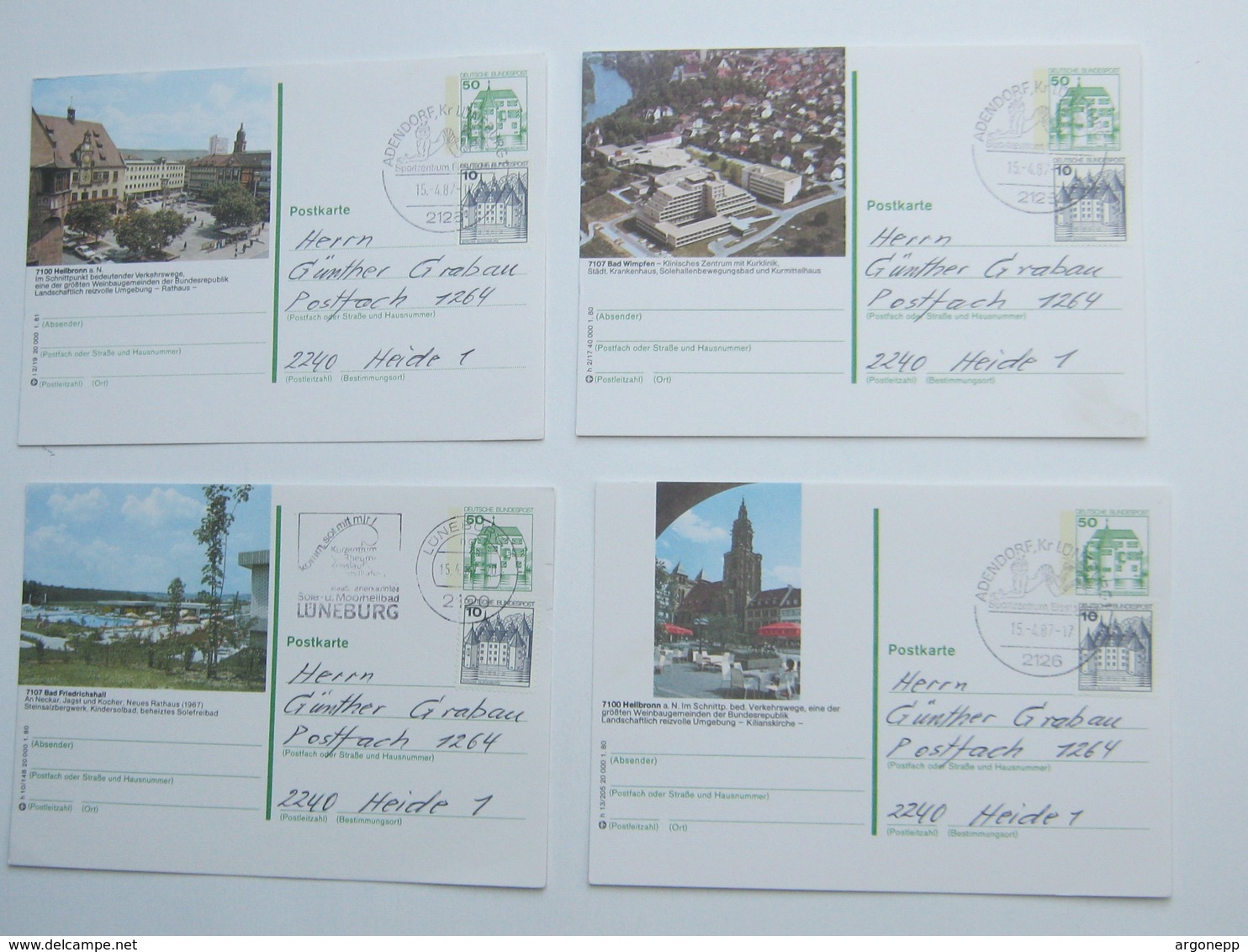 4 Bildpostkarten Verschickt, Ganzsachen - Postcards - Used