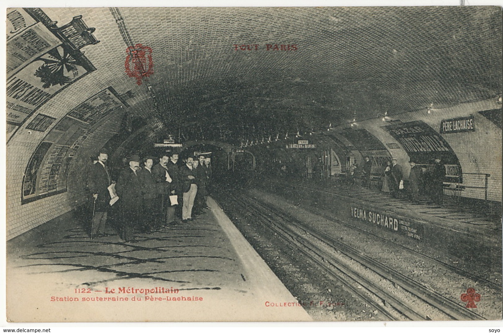 Metro Metropolitain Station Père Lachaise Cimetière Paris  Pub Chocolat Suchard, Lampes Hernst - Metro