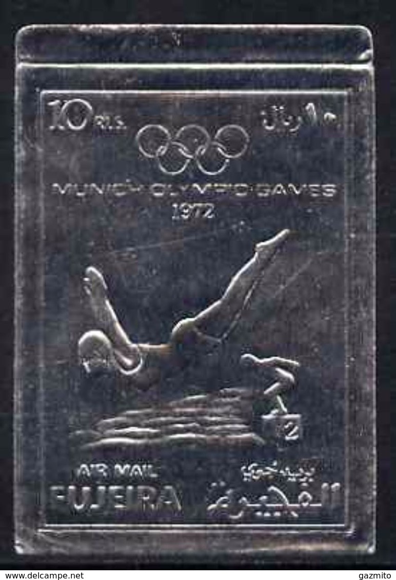 Fujeira 1972, Olympic Games In Munich, 10r Diving, 1val SILVER IMPERFORATED - Plongeon