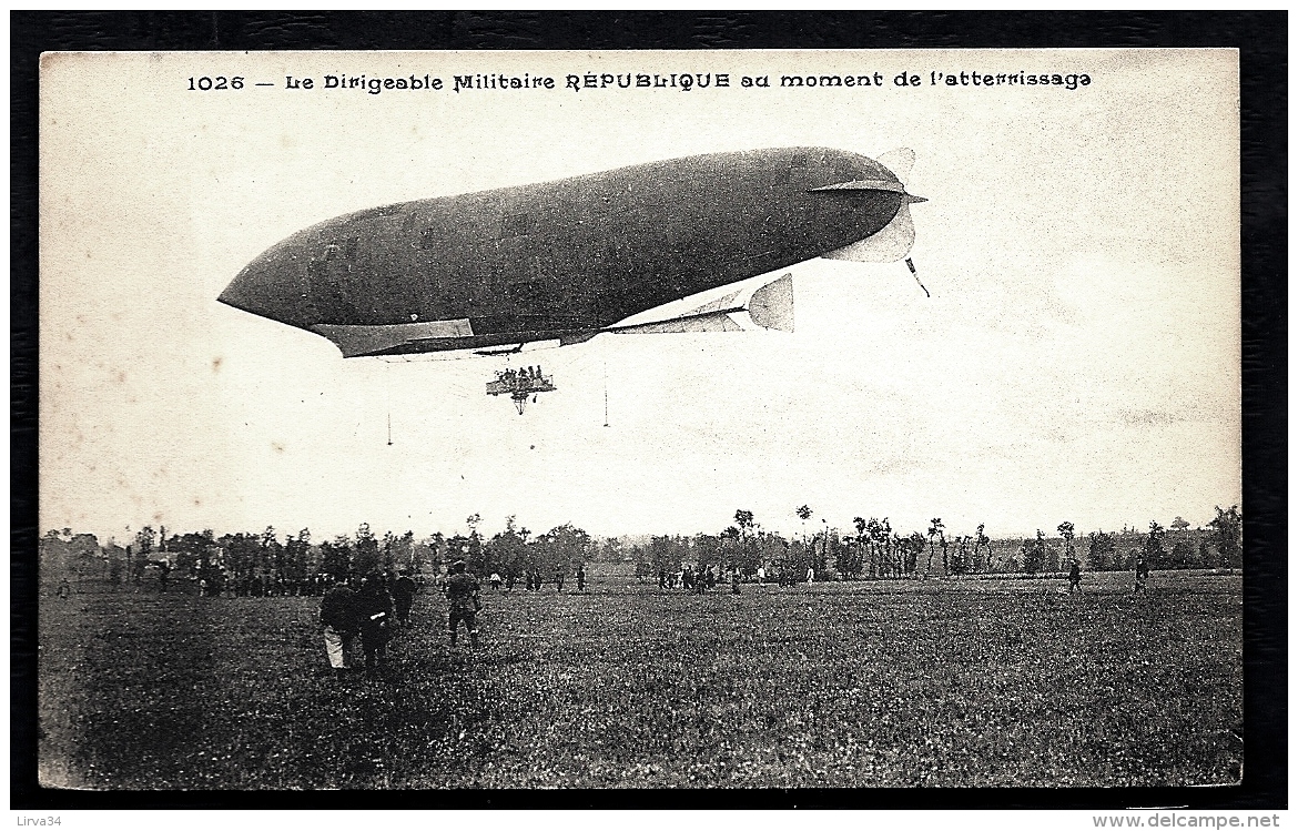 CPA ANCIENNE FRANCE-  DIRIGEABLES-  LE DIRIGEABLE MILITAIRE "REPUBLIQUE" A L'ATERRISSAGE- TRES GROS PLAN ANIMÉ- - Airships