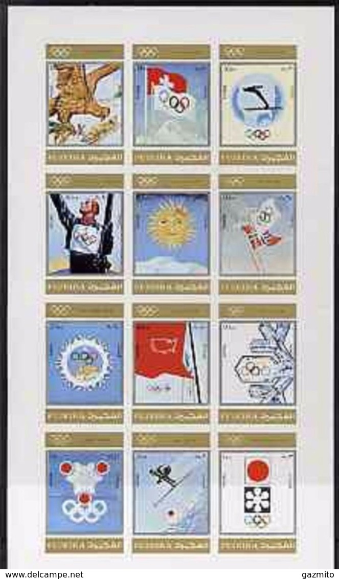 Fujeira 1972, Olympic Games In Sapporo, Posters, Sheetlet, IMPERFORATED - Winter 1972: Sapporo