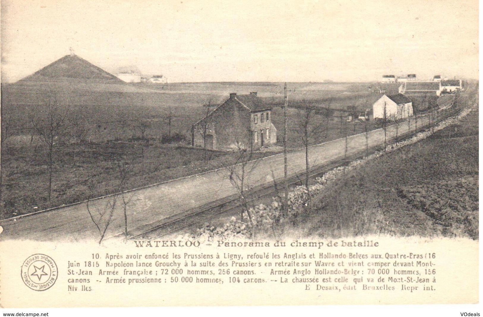 Waterloo - CPA - Panorama Du Champ De Bataille - Waterloo