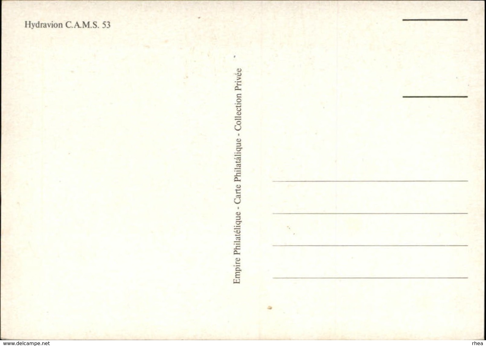 AVIATION - Hydravion CAMS 31 - Sonstige & Ohne Zuordnung