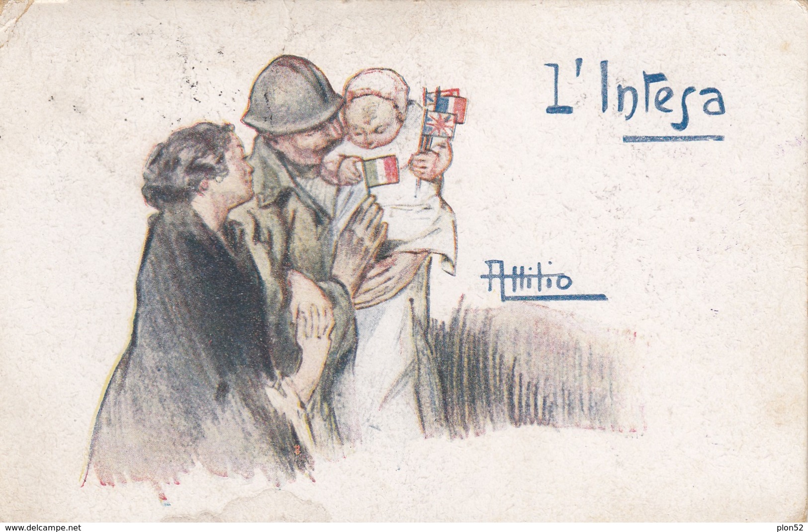 11643-"L'INTESA"-ILLUSTRATORE ATTILIO-1919-FP - Guerra 1914-18