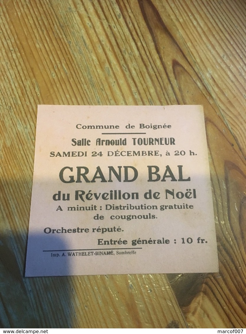 BOIGNEE PETITE PUB GD BAL RÉVEILLON NOËL - Programmes