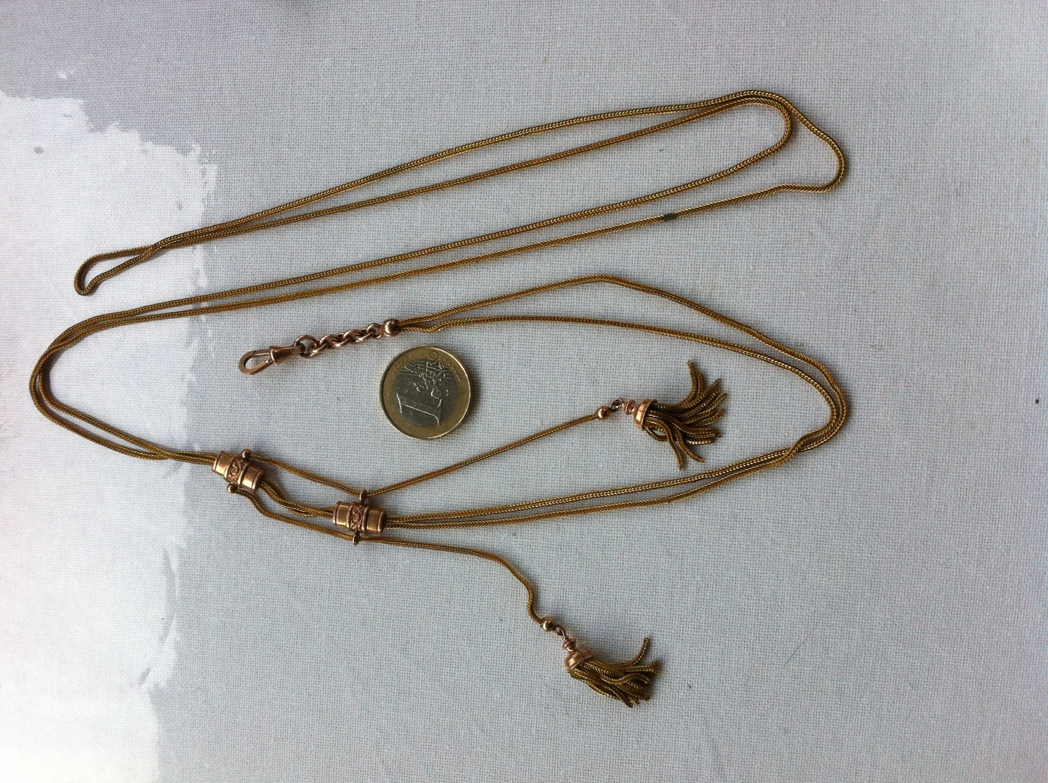 Chatelaine,fin XIXs,plaqué Or. - Colliers/Chaînes