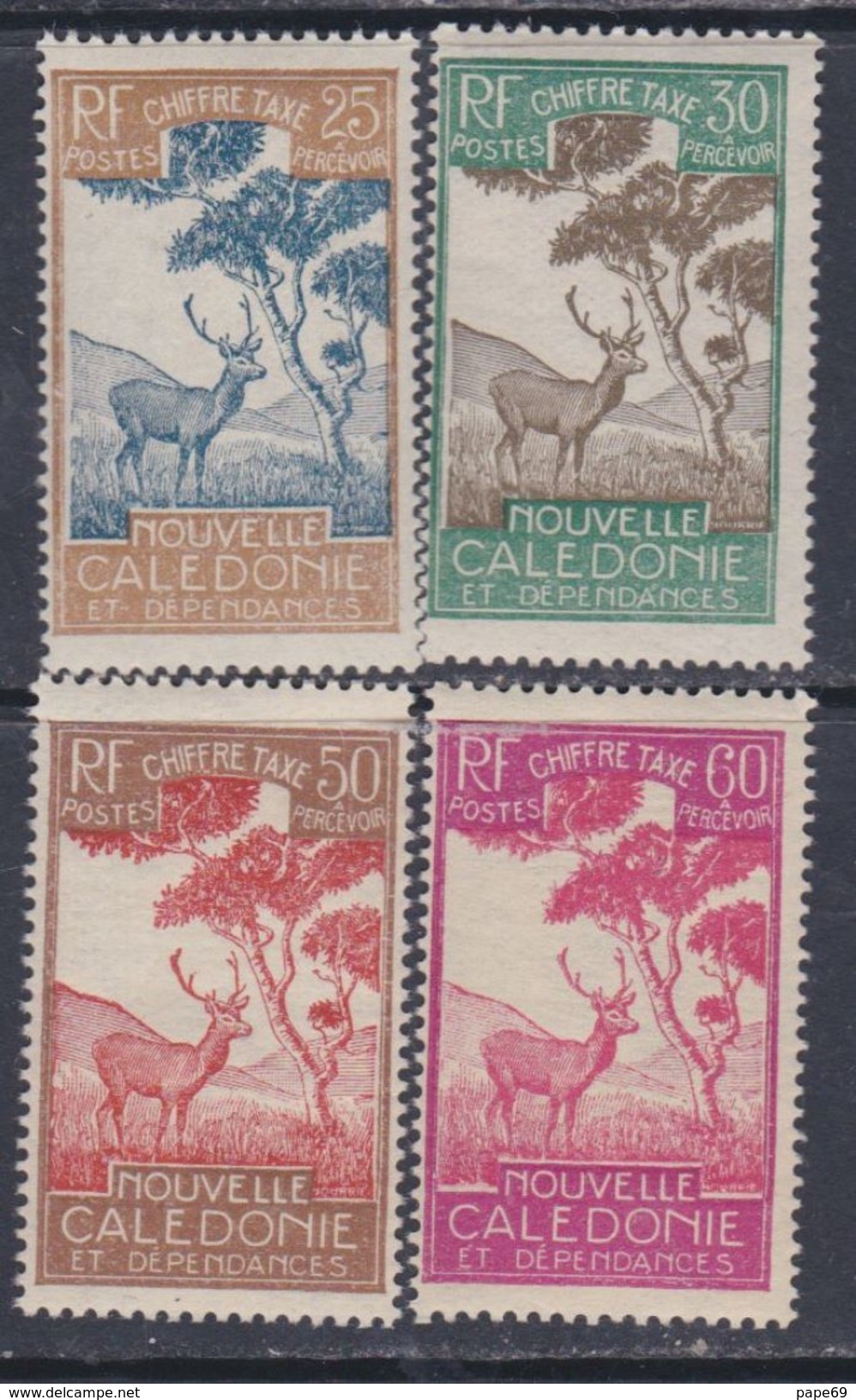 Nlle Calédonie Taxe N° 32 / 35 XX Partie De Série :  Les 4 Valeurs  Sans Charnière Sinon TB - Timbres-taxe