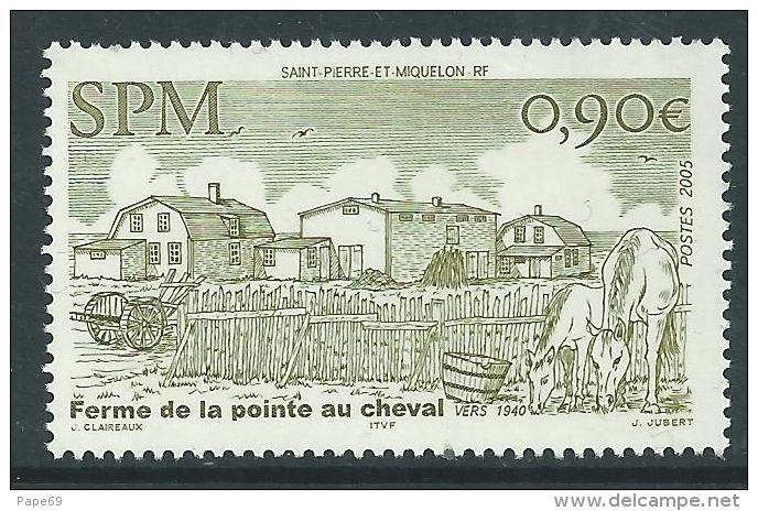 St Pierre Et Miquelon N° 851  XX Ferme De La Pointe Au Cheval Sans Charnière,TB - Gebruikt